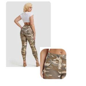 New with tags Freddy WR. UP Gold Glitter Camo High Waist Button Fly Pants S